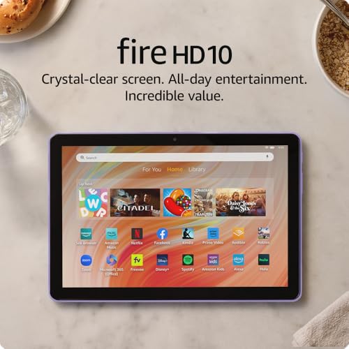 Amazon Fire HD 10 tablet (newest model) built for relaxation, 10.1" vibrant Full HD screen, octa-core processor, 3 GB RAM, 32 GB, Ocean