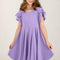 Round Neck Petal Sleeve Dress