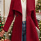 Collared Neck Button Up Long Sleeve Coat