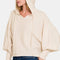 Zenana Brushed Hacci Drop Shoulder Cropped Hoodie