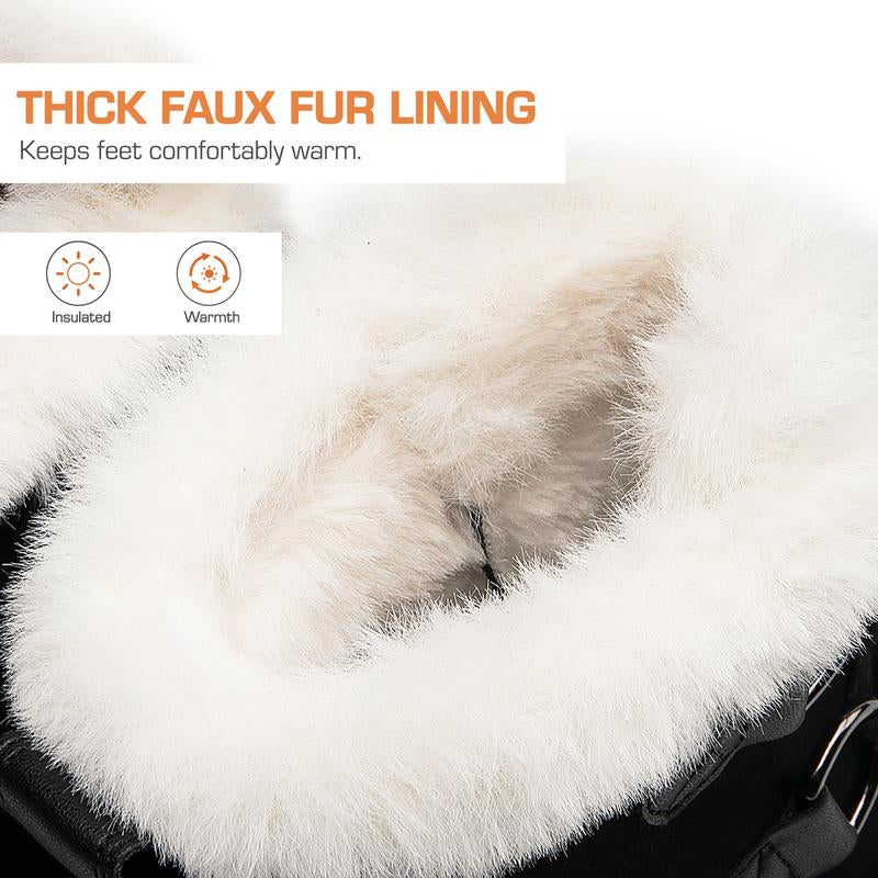 Dream PAIRS Women'S Snow Winter Boots Mid Calf Waterproof Warm Faux Fur Lined Lace up Anti-Slip Outdoor Duck Boots