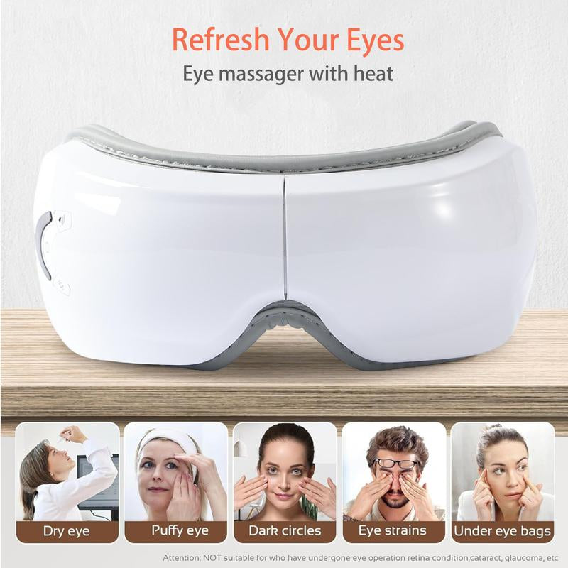 Rechargeable Electric Eye Massager, 1 Box Foldable Eye Massage Tool with 5 Modes for Christmas Gift, Portable Eye Care Instrument for Women & Men, Winter & New Year Gift, Stocking Fillers